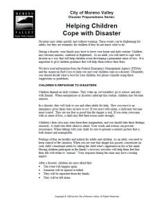 Cover Image Helping Children Cope with Disaster