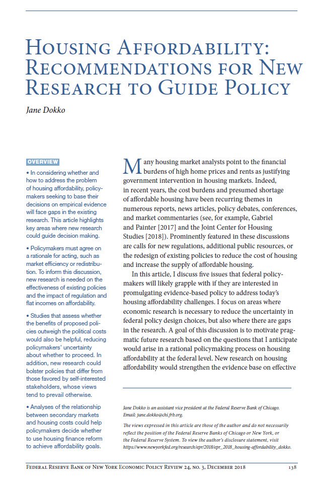 Cover Image Housing Affordability Recommendations for New Research to Guide Policy