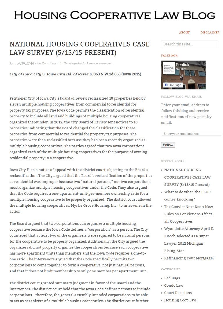 Cover Image Housing Cooperative Law Blog