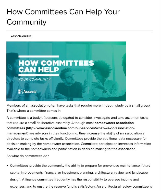 Cover Image How Committees Can Help Community