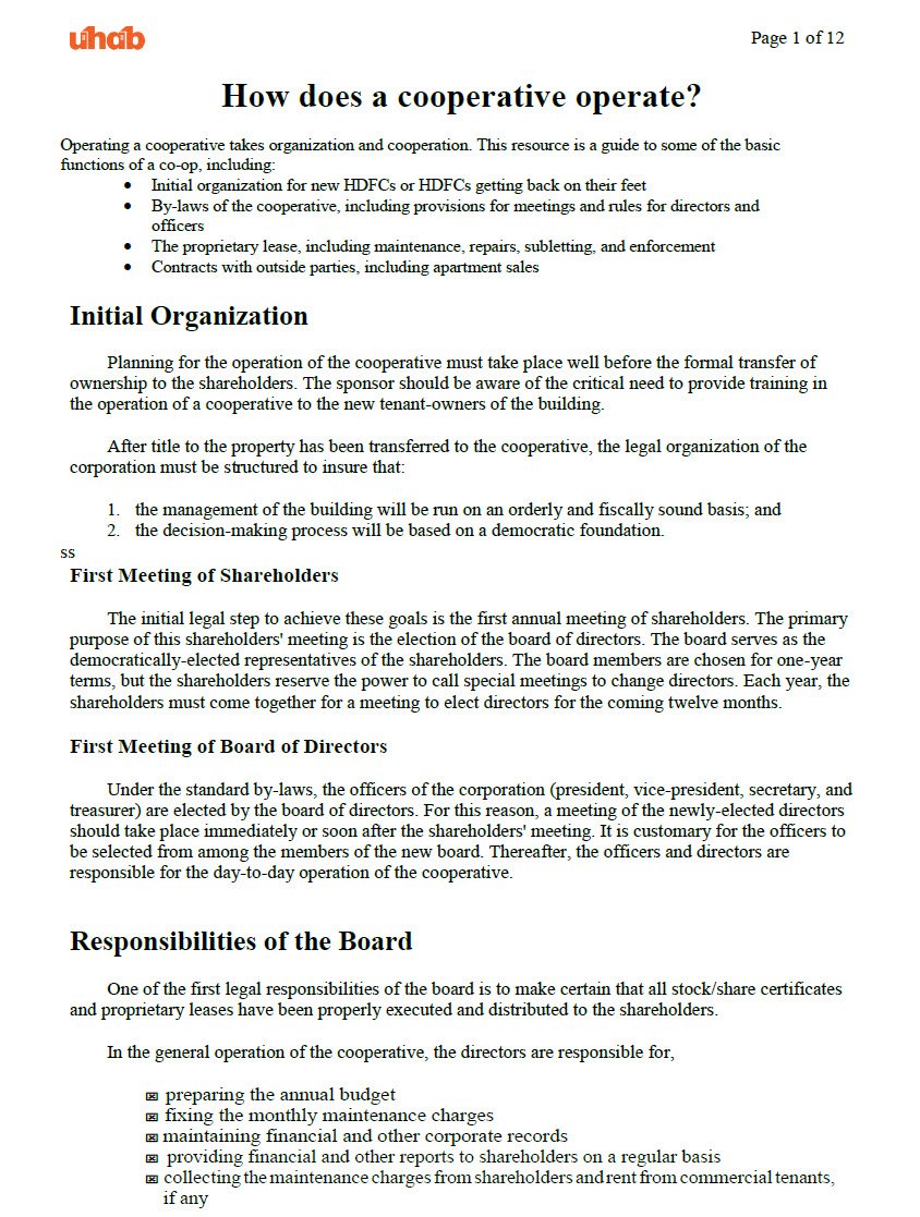Cover Image How does a cooperative operate