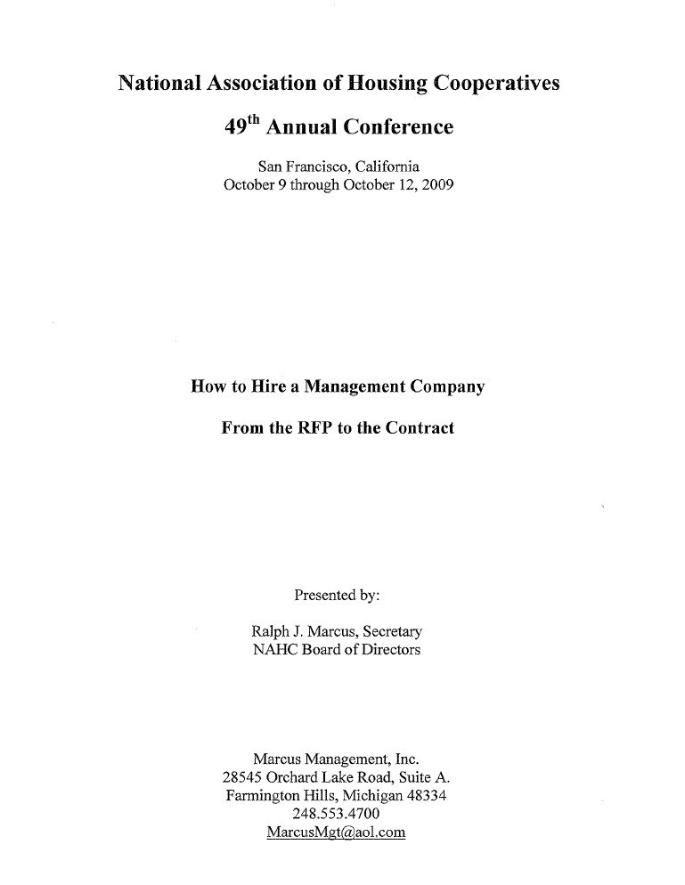 cover Image How to Hire a Management Company from RFP to the Contract