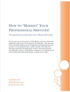 Cover Image How to Market your Professional Services