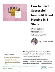Cover Image How to Run a Successful Nonprofit Board Meeting