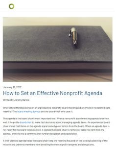 Cover Image How to Set an Effective Non Profit Agenda