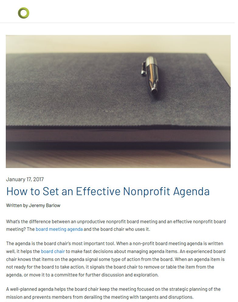 How to Set an Effective Non-Profit Agenda