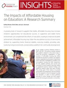 Cover Image Impacts of Affordable Housing on Education A Research Summary