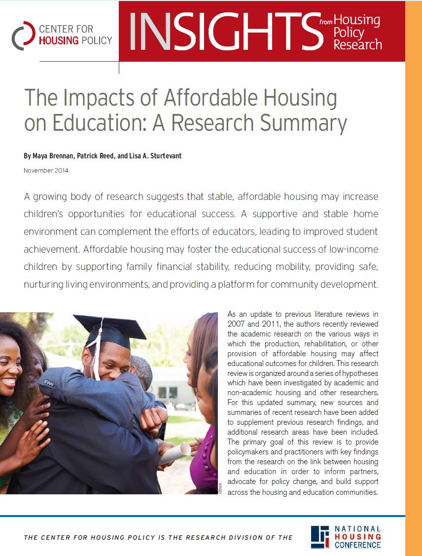 Impacts of Affordable Housing on Education A Research Summary