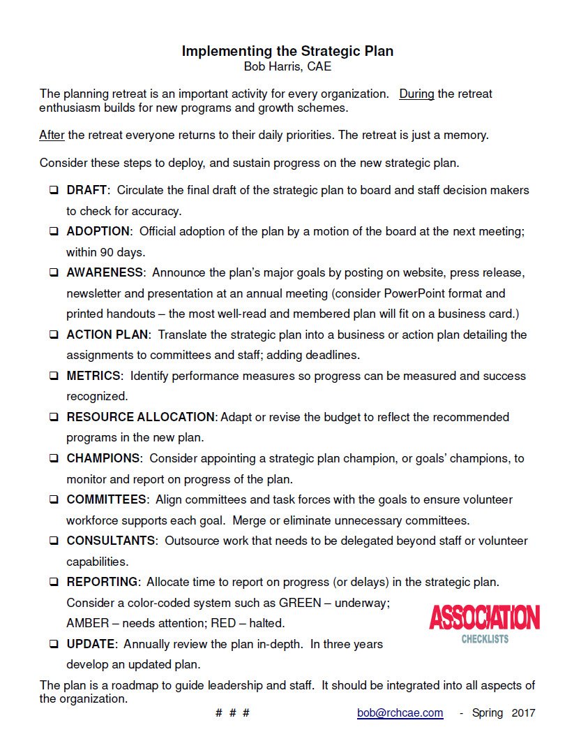 Cover Image Implementing the Strategic Plan