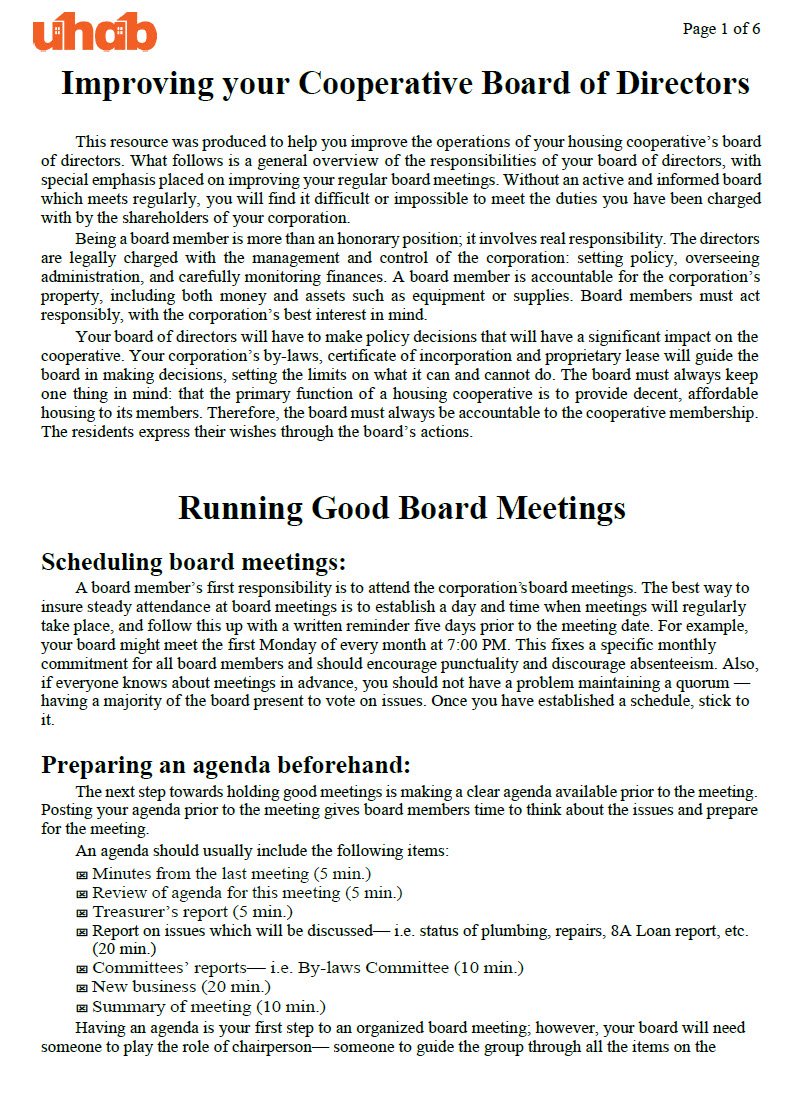 Cover Image Improving Your Cooperative Board of Directors
