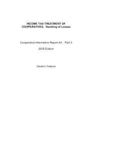 Cover Image Income Tax Treatment of Cooperatives - Handling of Losses