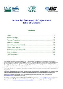 Cover Image Income Tax Treatment of Cooperatives Table of Citations
