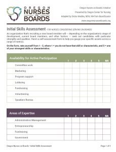 Cover Image Initial Skills Assessment on boards