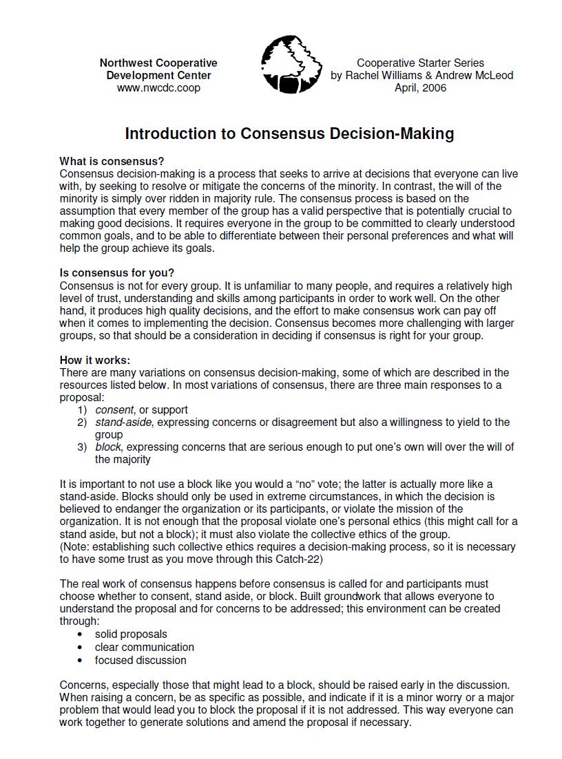 Cover Image Introduction to Consensus Decision Making
