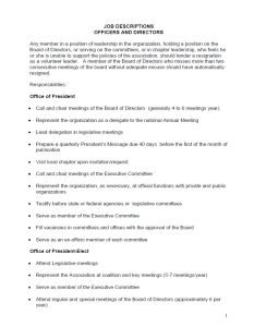 Cover Image Job Descriptions – Officers and Directors