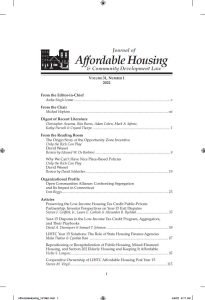Cover Image Journal of Affordable Housing & Community Development Law