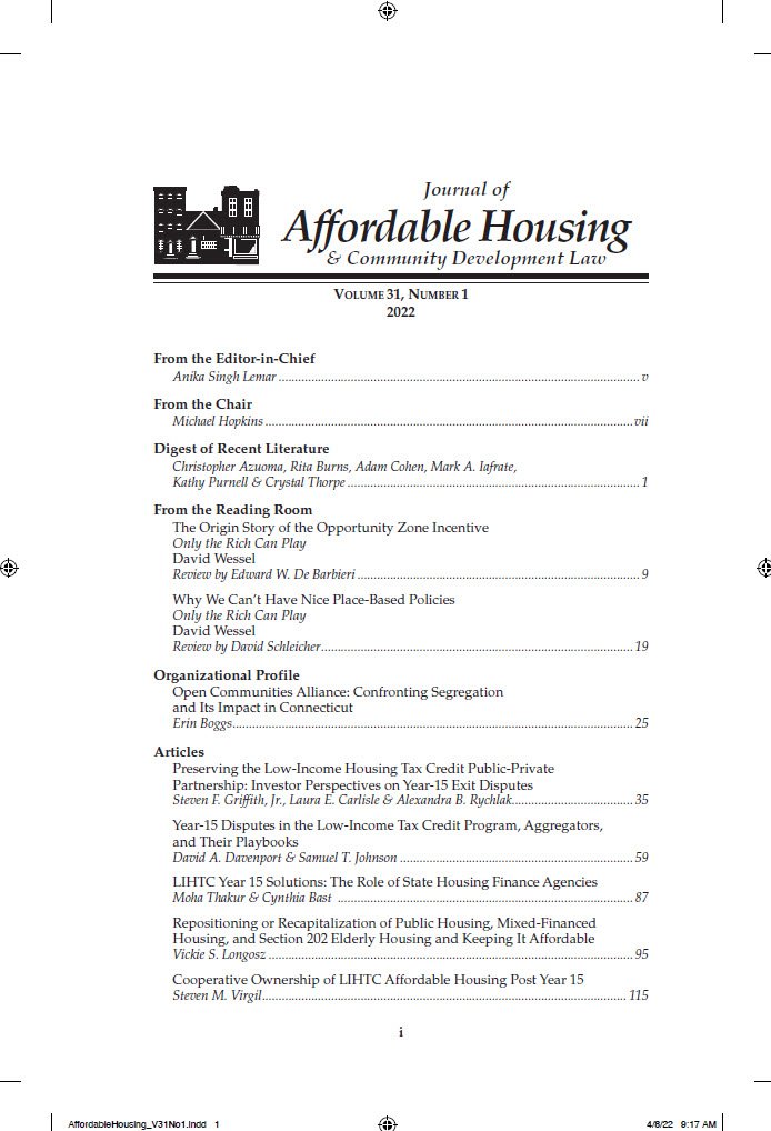 Journal of Affordable Housing & Community Development Law