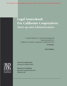 Cover Image Legal Sourcebook For California Cooperatives