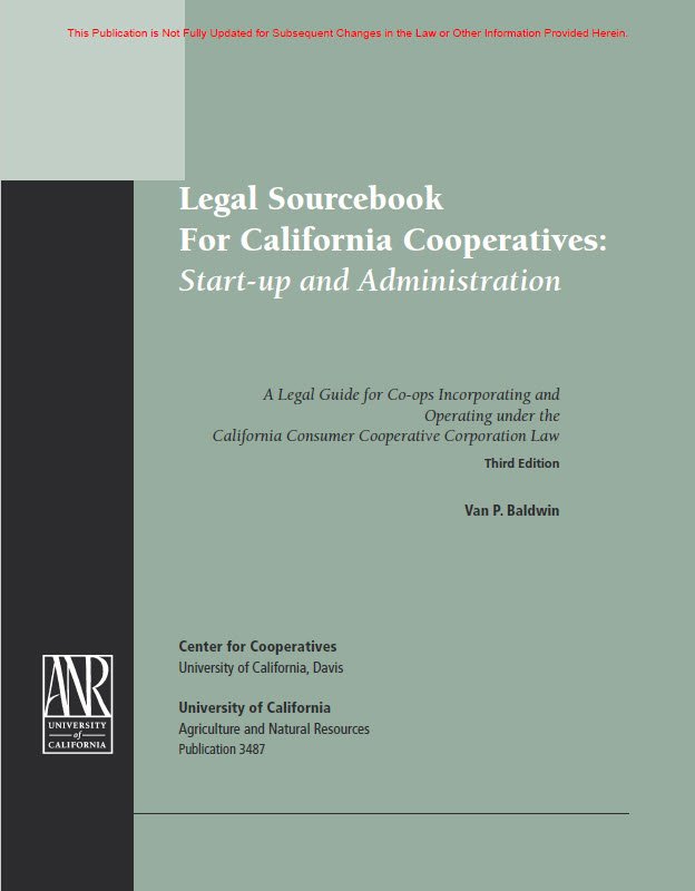 Cover Image Legal Sourcebook For California Cooperatives