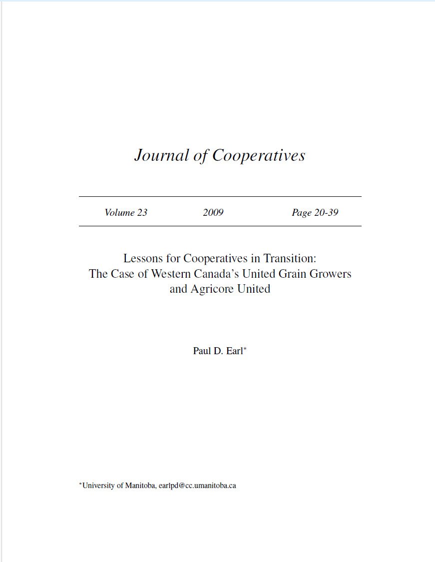 Cover Image Lessons for Cooperatives in Transition