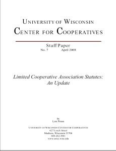 Cover Image Limited Cooperative Association Statutes An Update