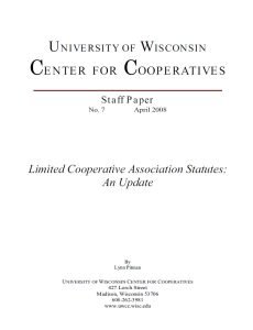 Cover Image Limited Cooperative Association Statutes An Update