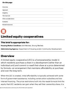 Cover Image Limited Equity Cooperatives