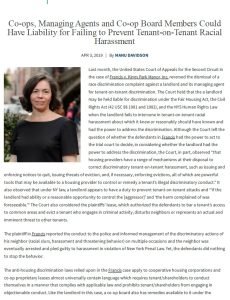 Cover Image Managing Agents and Board Members Could Have Liability for Failing to Prevent Tenant-on-Tenant Racial Harassment