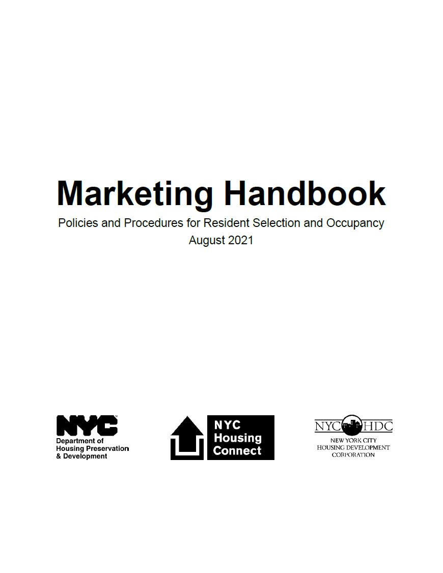 Cover Image Marketing Handbook Policies and Procedures for Resident Selection and Occupancy