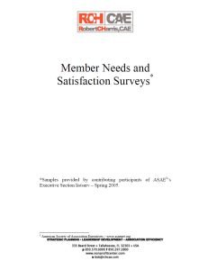 Cover Image Members Needs Satisfaction Survey