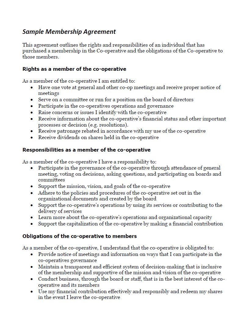 Cover Image Membership Agreement
