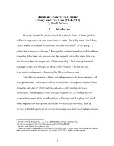 Cover Image Michigan Cooperative Housing - History and Case Law