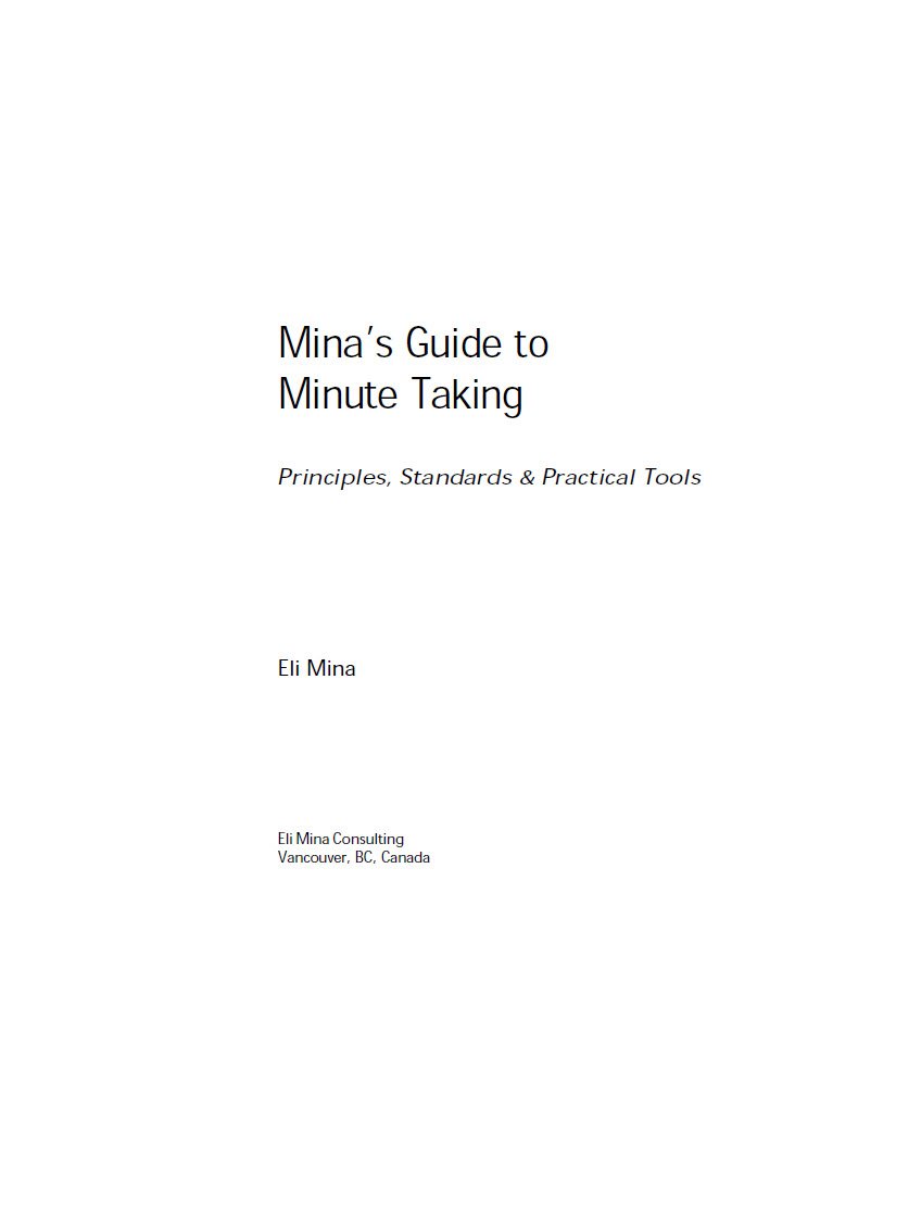 Mina’s Guide to Minute Taking