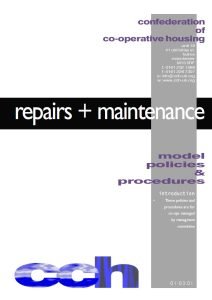 Cover Image Model Policies & Procedures – Repairs & Maintenance