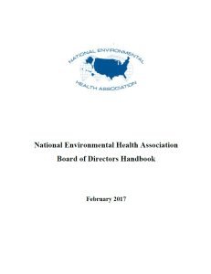 Cover Image National Environmental Health Association Board of Directors Handbook