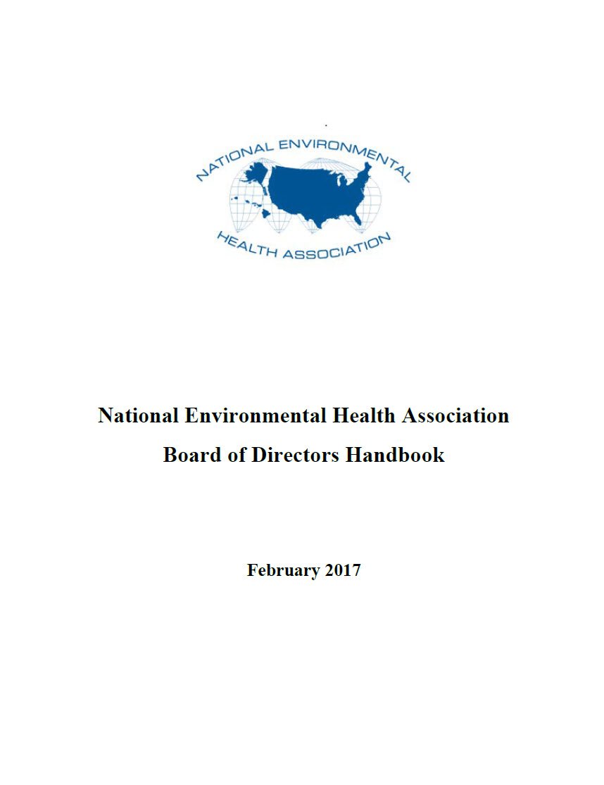 Cover Image National Environmental Health Association Board of Directors Handbook