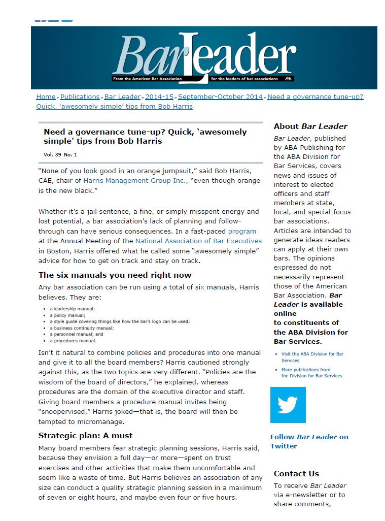 Cover Image Need a governance Tune- Up