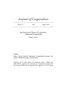 Cover Image Neoclassical Theory of cooperatives-Mathematical Supplement