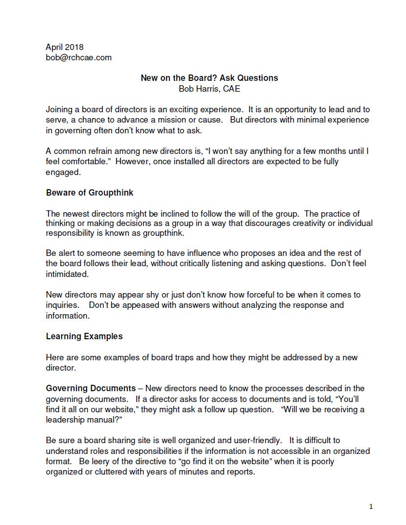 New on the Board – Ask Questions