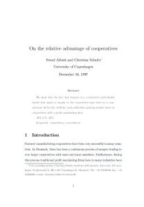 Cover Image on the relative advantage of Cooperatives
