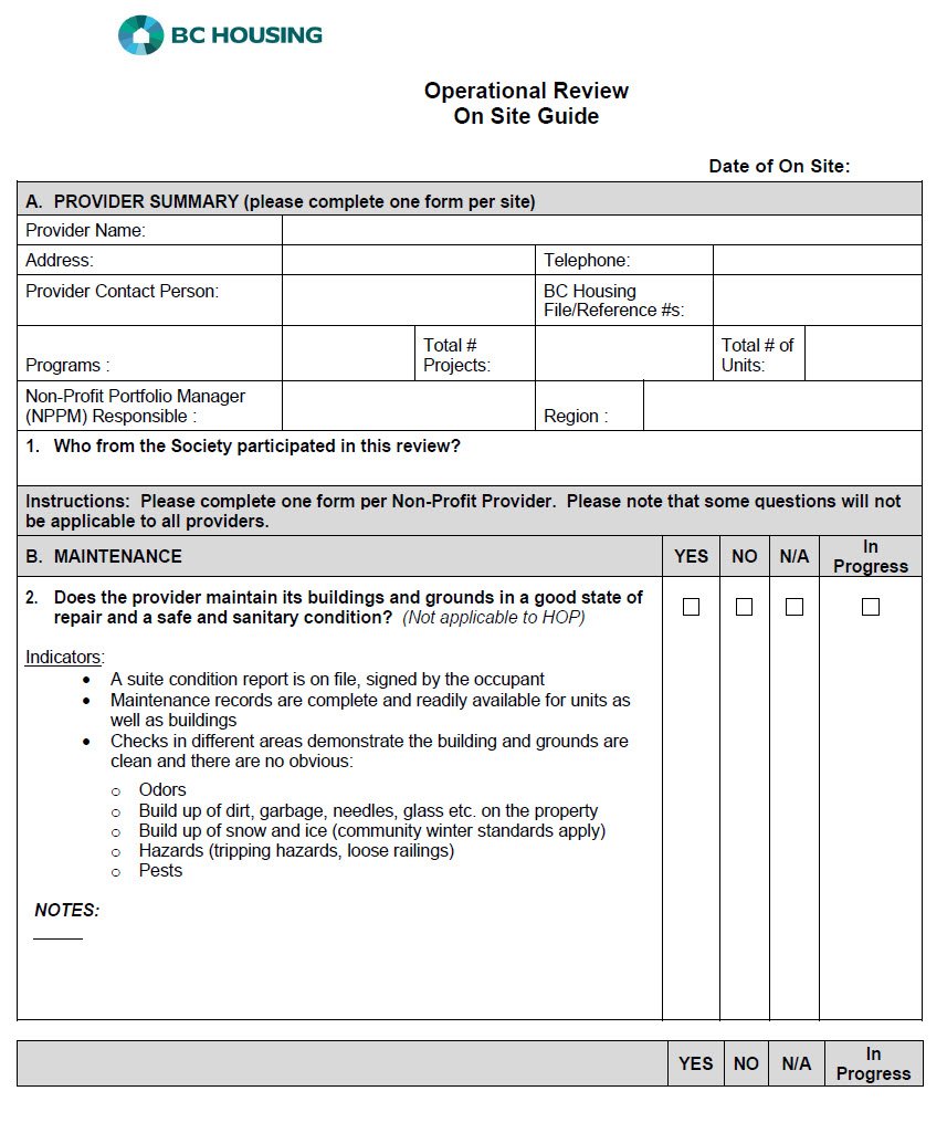 Operational-Review-On-Site Guide