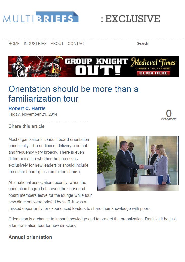 Cover Image Orientation should be more than a familiarization tour.