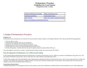 Cover Image Parliamentary Procedure guidelines for local