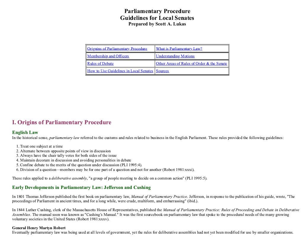 Cover Image Parliamentary Procedure guidelines for local