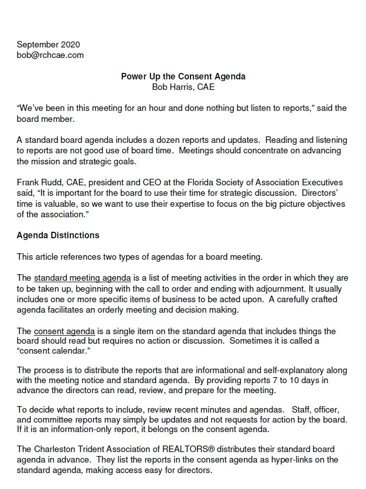 Cover Image Power Up the Consent Agenda