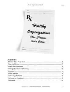 Cover Image Prescription for Organizational Health