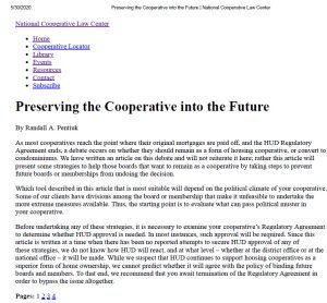Cover Image Preserving the Cooperative into the Future
