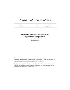 Cover Image Profit Distribution Alternative for Agricultural Coops
