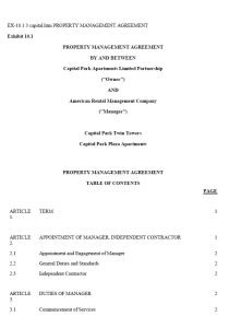 Cover Image Property Management Agreement Capital Park Twin Towers
