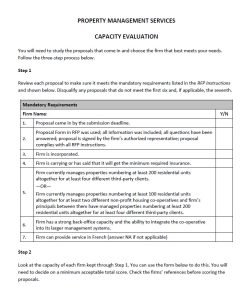 Cover Image Property Management Services – Capacity evaluation